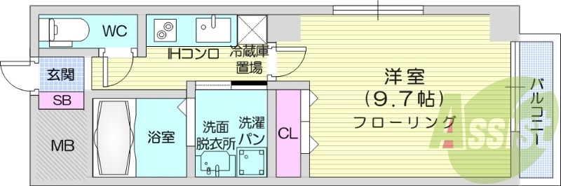 １K、南向き、インターネット対応、オートロック