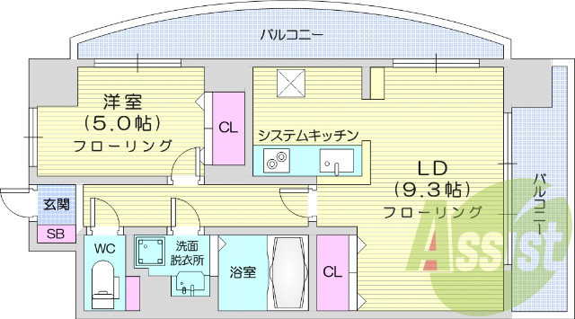 １LDK、オートロック、エレベーター、モニターインターホン