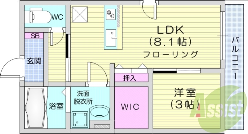 1LDK、浴室乾燥、追いだき機能付き、IHコンロ