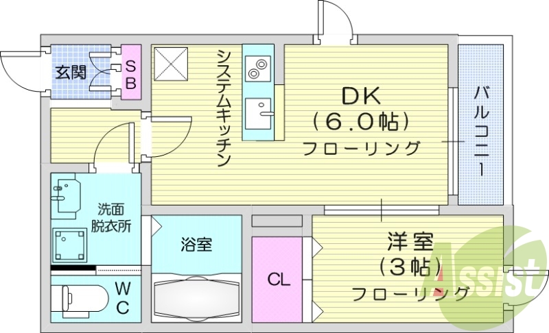 1DK　追焚機能　浴室乾燥機　インターネット無料　IHコンロ