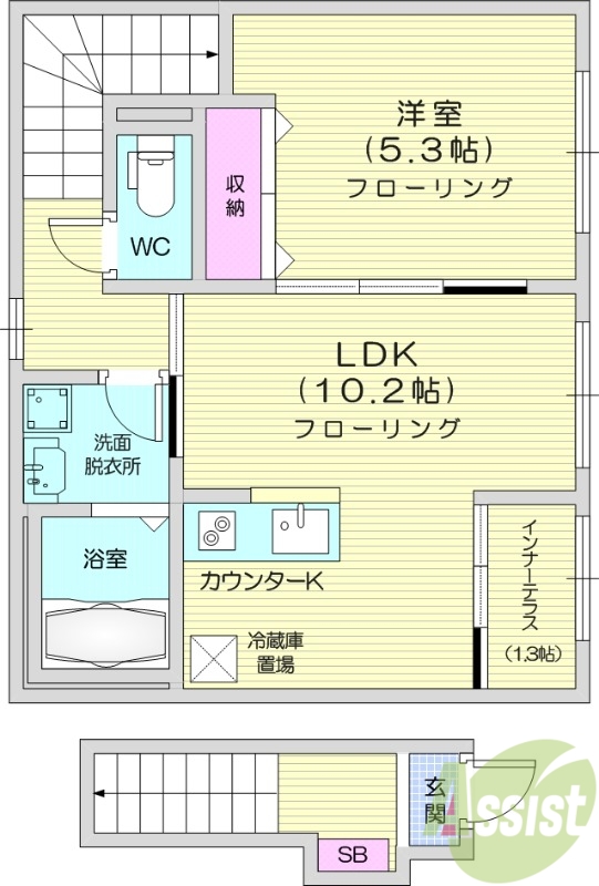 1LDK　宅配ボックス　浴室乾燥機　追焚機能　宅配ボックス
