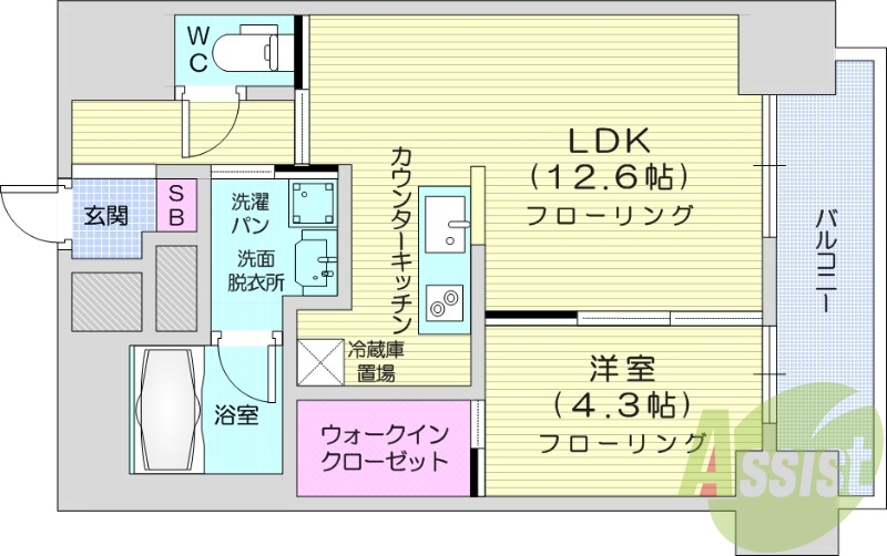 1LDK、追い焚き、浴室乾燥、防犯カメラ、オートロック
