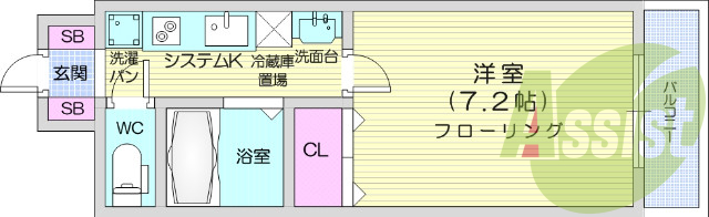 1K、フローリング、エレベーター、温水洗浄便座