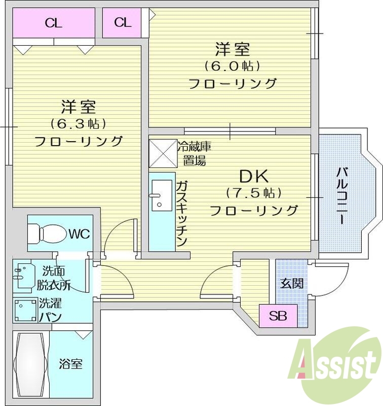２ＤＫ、追い焚き機能、ＴＶインターホン、洗髪洗面化粧台