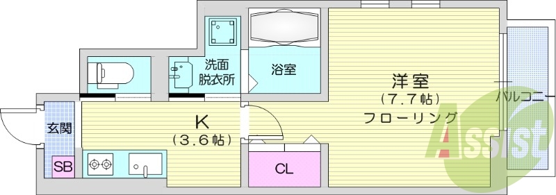 1K、浴室乾燥、洗面化粧台、ネット無料、エアコン