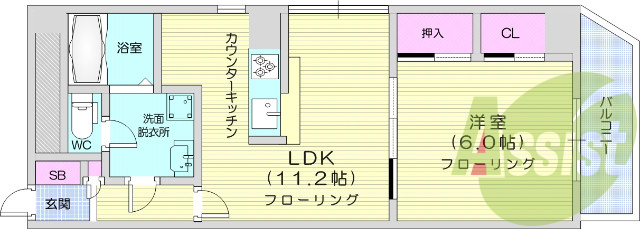 1LDK、ウォシュレット、エアコン、独立洗面台