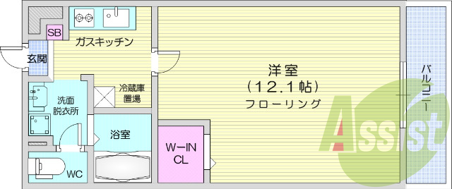 1K、オートロック、ウォークインクローゼット、セコム