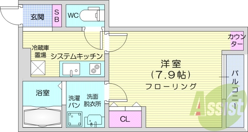 １K、浴室乾燥、追い焚き機能付き、インターネット無料