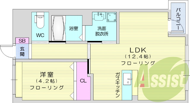 1LDK、カウンターキッチン、オートロック、宅配ボックス
