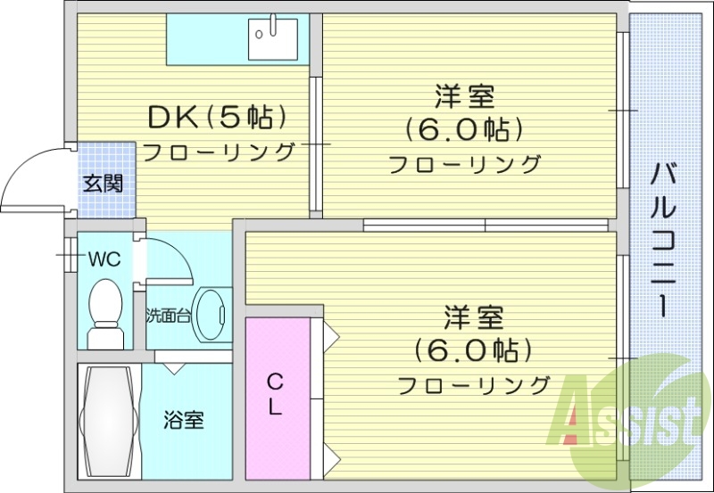 ペット相談（猫のみ）、バス・トイレ別、最上階、2人入居可能