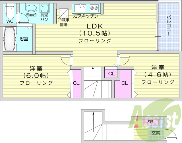 2LDK、追い焚き機能、シューズボックス、ＴＶインターホン