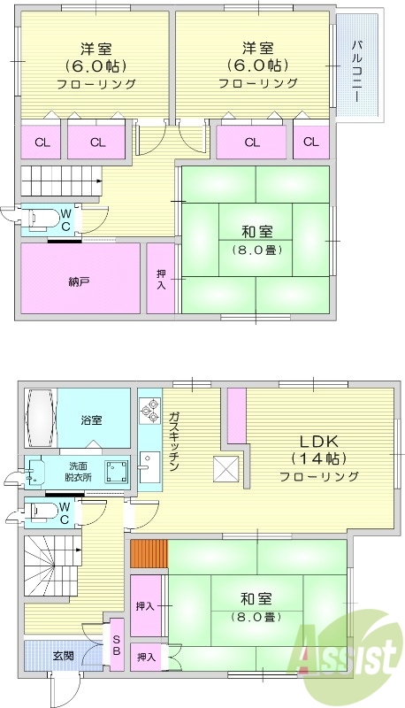 4LDK　追い炊き機能　独立洗面台　TV付きインターホン
