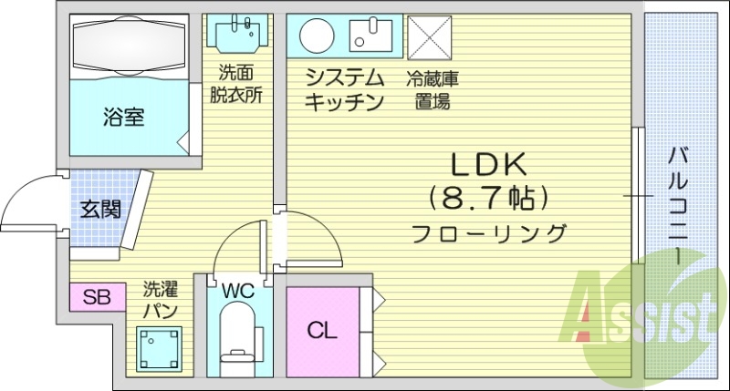1R、追い焚き機能付き、インターネット無料