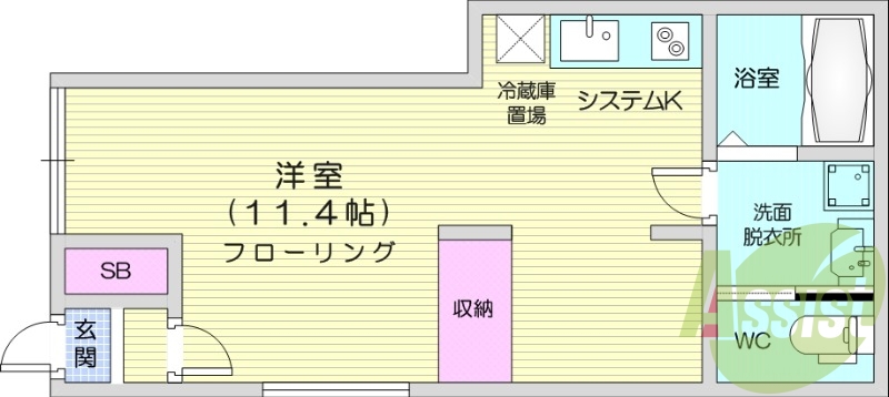 1R・IHキッチン・モニター付きインターホン