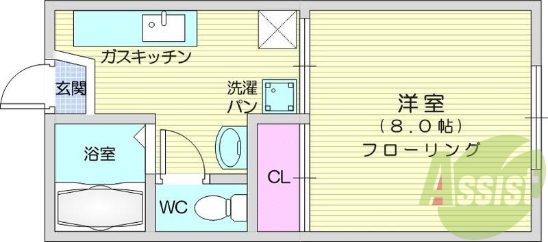 写真は別室です。１Ｋ、バストイレ、都市ガス、独立洗面台、収納