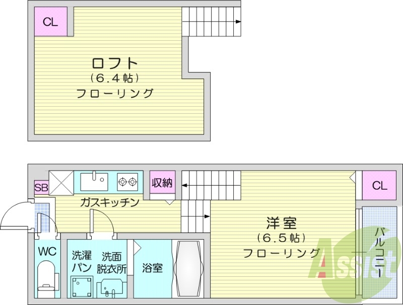 1R、浴室乾燥機、エアコン、独立乾燥機、TV付インターホン