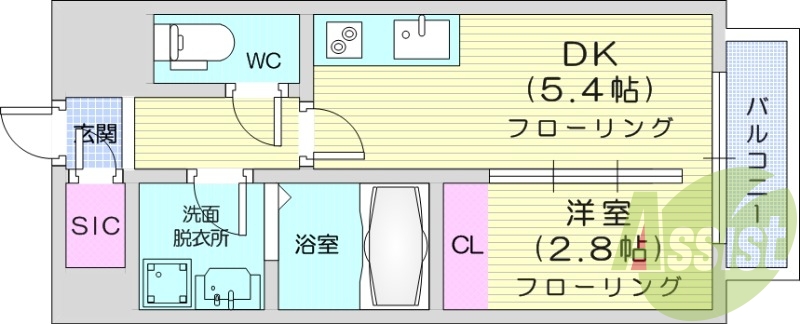 1DK、宅配ボックス、防犯カメラ、オートロック、