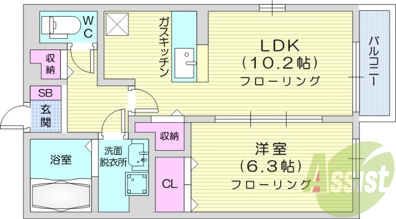 1ＬＤＫ、独立洗面、ネット無料、エアコン、カウンターキッチン