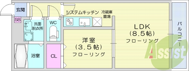 1LDK、インターネット無料、防犯カメラ