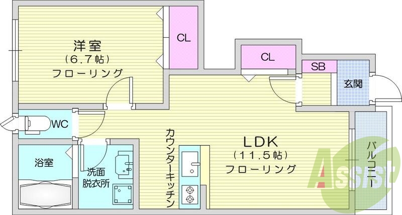 1階の間取り図