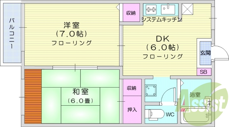 2階の間取り図