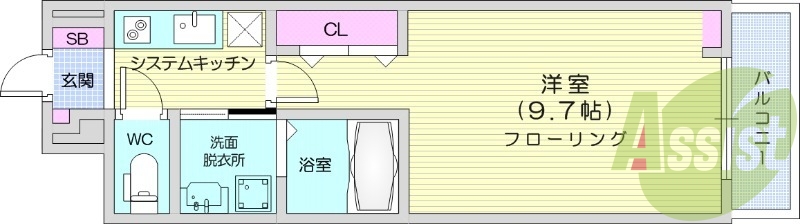 1K、エアコン、バストイレ別、ネット無料、都市ガス