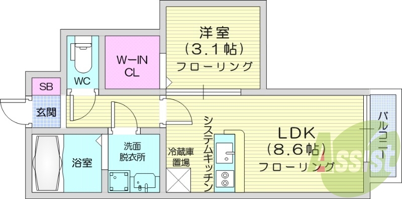 １LDK、浴室乾燥機、追い焚き機能、ネット使用料不要