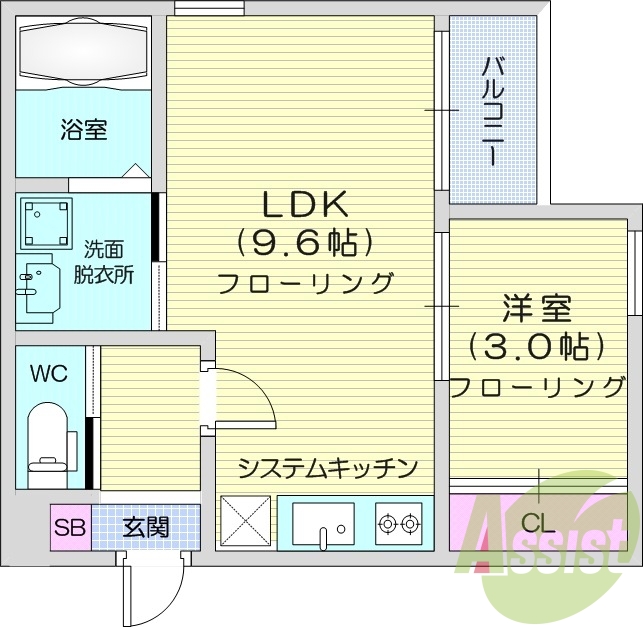 １LDK、浴室乾燥機、温水洗浄便座、追い焚き、独立洗面台