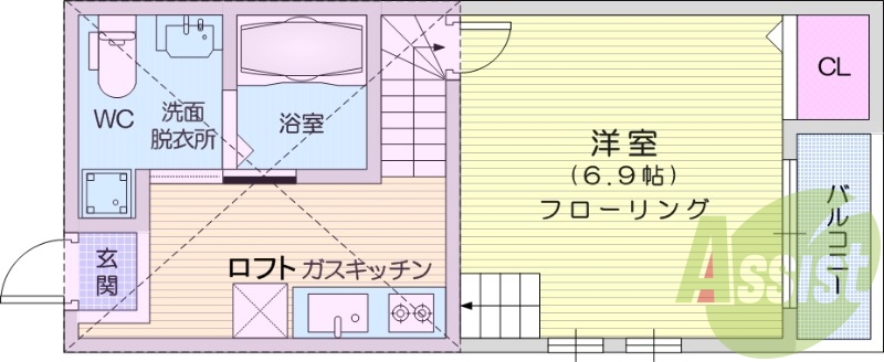 1K、ウォシュレット、インターネット使用料無料