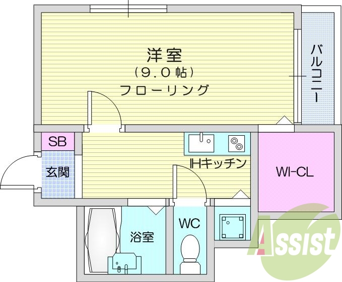 １K、新築、モニター付インターホン、IHコンロ、追い焚き機能