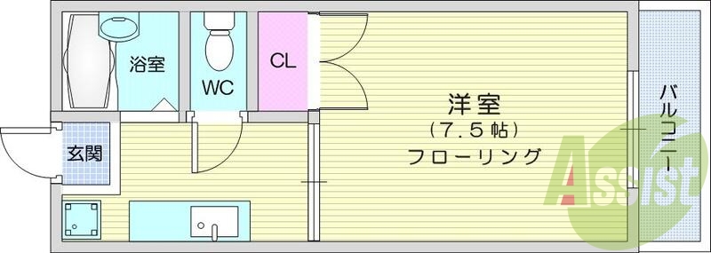 1K、バストイレ別、追い炊き機能、モニター付インターホン