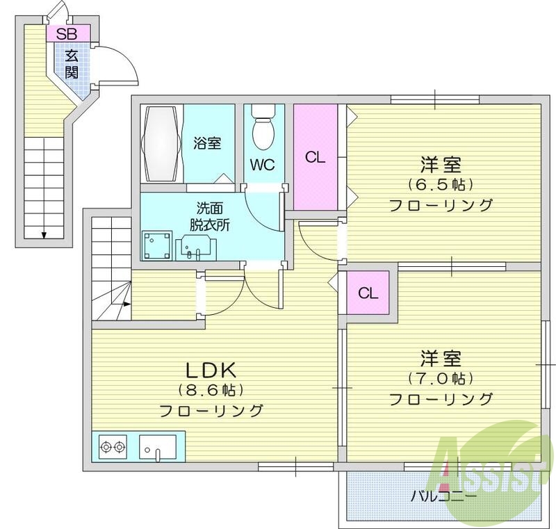 2階の間取り図