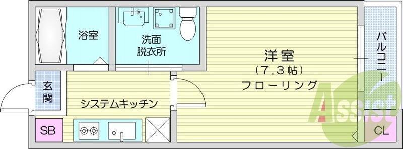 １K、追い焚き機能、オートロック、バストイレ別、エアコン