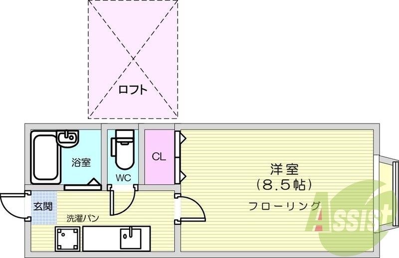 ロフト、エアコン、フローリング、インターホン