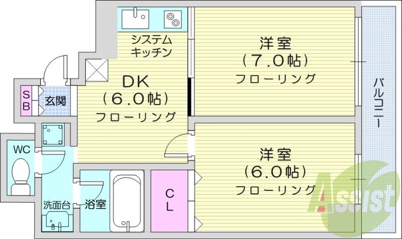 6階の間取り図
