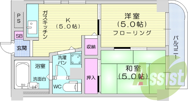 2K、エアコン、温水洗浄便座、TVインターホン、独立キッチン