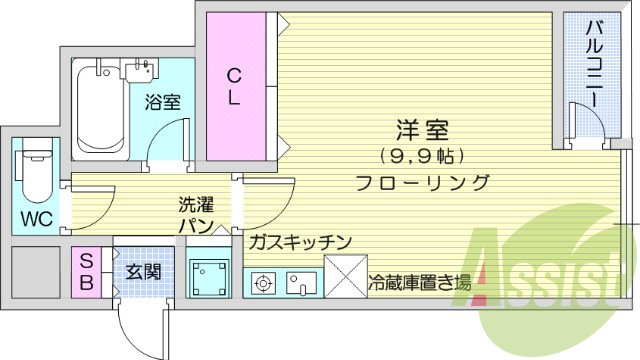 1R、モニター付きインターホン、シャワートイレ
