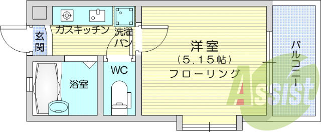 1R、ペット可物件、角部屋、バストイレ別、エアコン付き