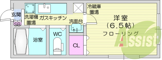 1K、給湯器、B/T別、エアコン、TV付インターホン。
