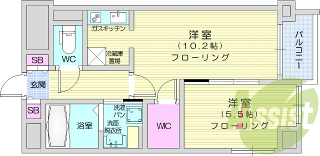 2階の間取り図