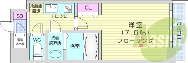 １K、オートロック、ネット無料、オール電化、南向き