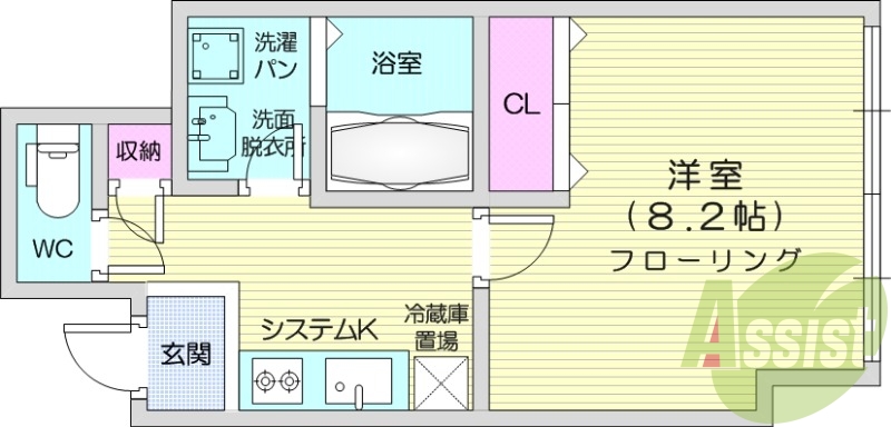 1K エアコン、浴室乾燥機、宅配BOX、ウォシュレット