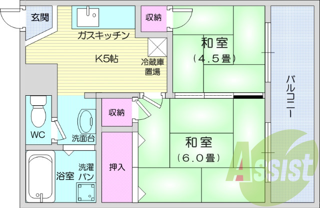 お写真は305号室のものになります。参考にしてくださいませ。