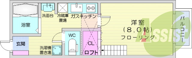 1K、学生限定、ロフト付き、モニターホン、ウォッシュレット
