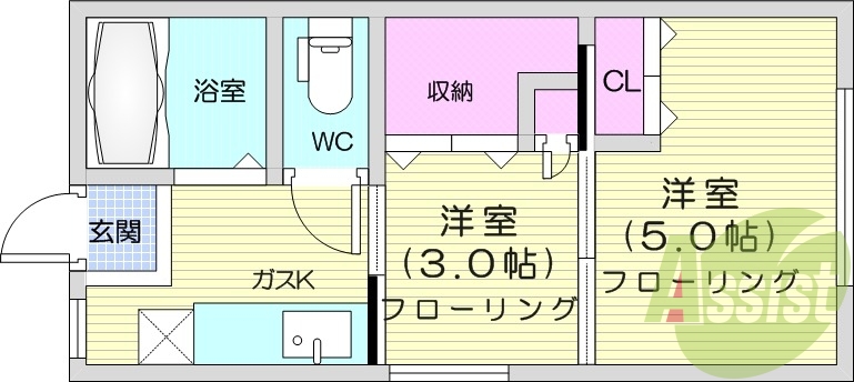 西向き、ペット相談可、バストイレ別、温水洗浄便座、収納