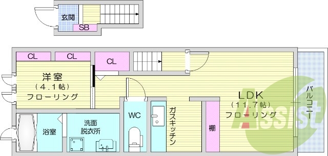 1LDK、浴室乾燥機、追い焚き機能、バルコニー、エアコン2台