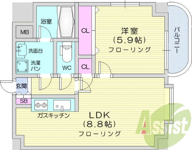 1LDK、トイレ・バス別、脱衣所、エアコン、ウォシュレット