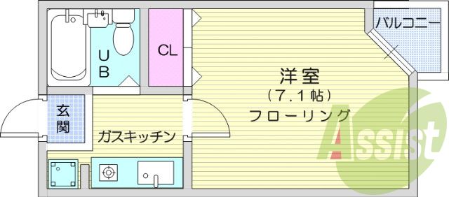 １Ｋ・インターホン・エアコン・ユニットバス