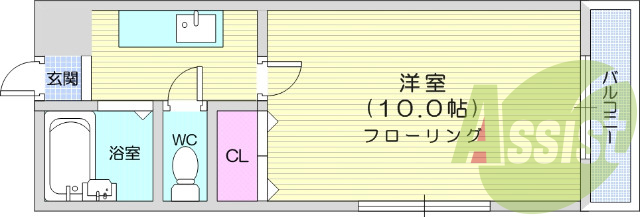 1K、BT別、都市ガス、角部屋、エアコン