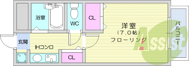 1K、分譲タイプ、オール電化、バストイレ別、オートロック